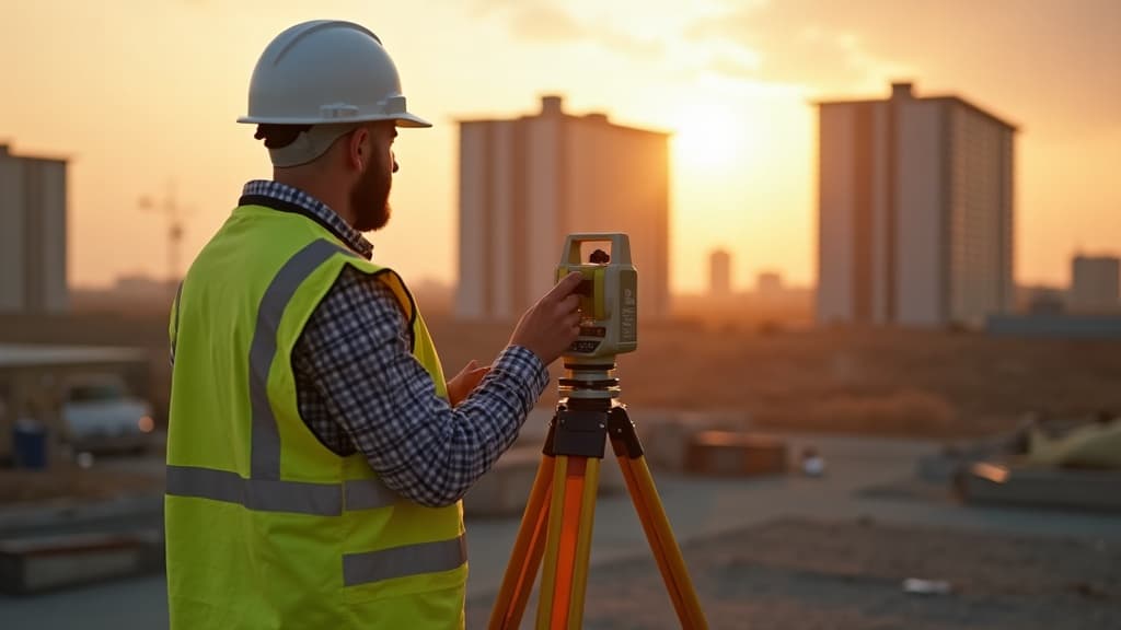 ALTA/NSPS Title Surveys in progress at golden hour
